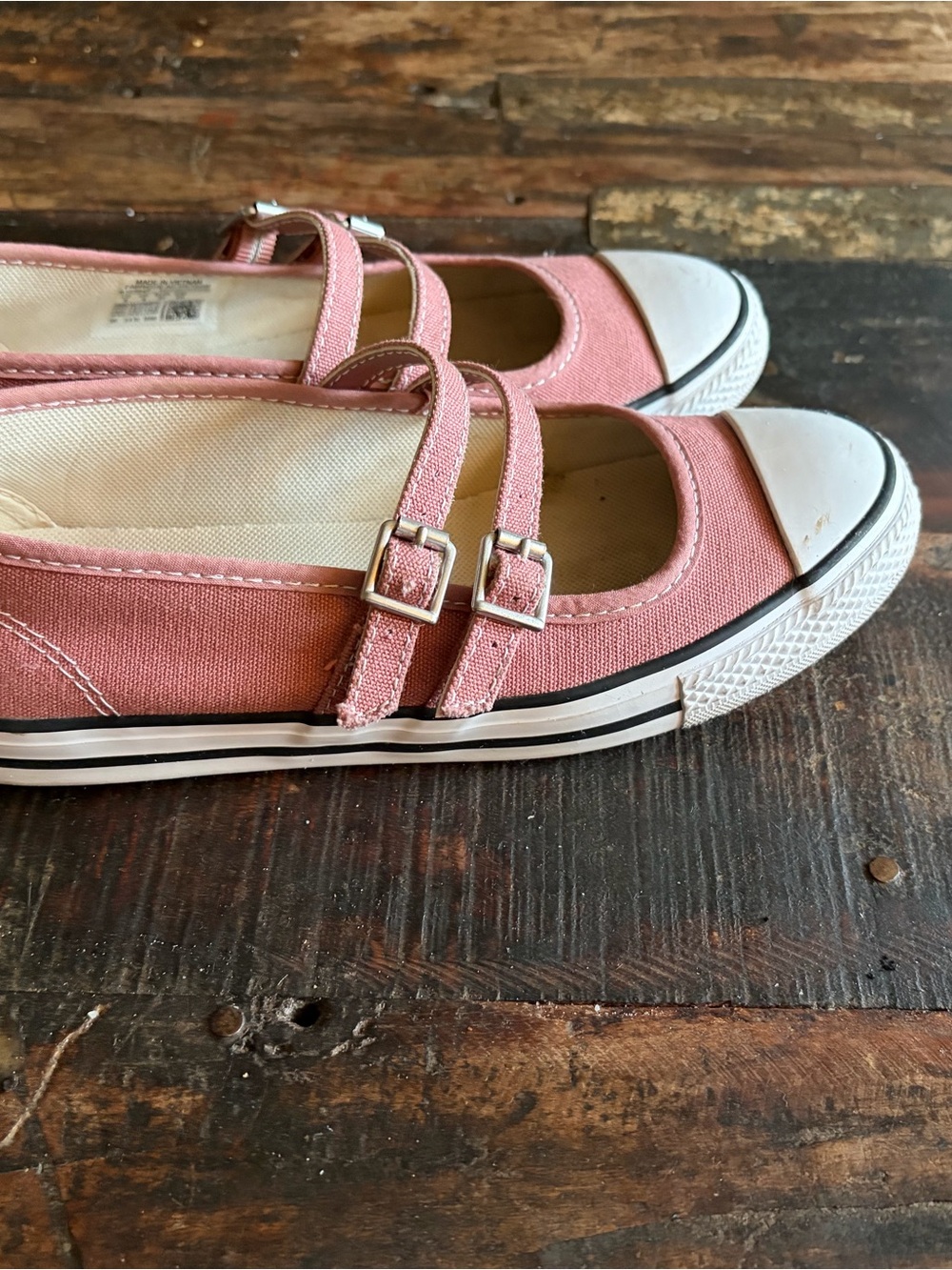 Converse DAINTY Pink Double-Strap Canvas Mary Jane Sneakers 6 - Picture 5 of 7